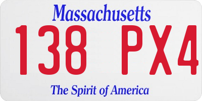 MA license plate 138PX4