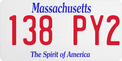 MA license plate 138PY2