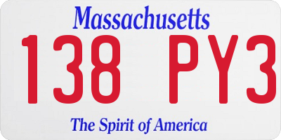 MA license plate 138PY3