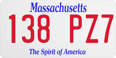 MA license plate 138PZ7