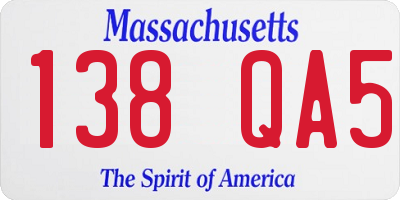 MA license plate 138QA5