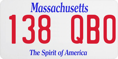MA license plate 138QB0