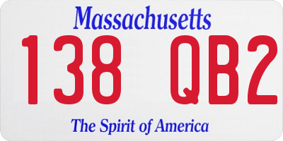 MA license plate 138QB2