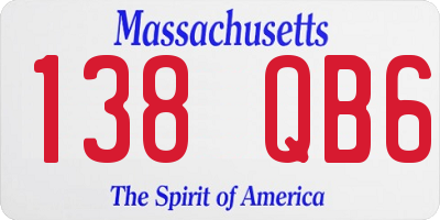 MA license plate 138QB6