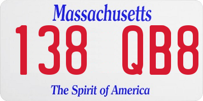 MA license plate 138QB8