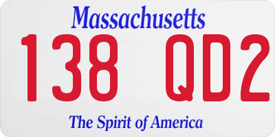 MA license plate 138QD2