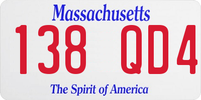 MA license plate 138QD4