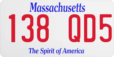 MA license plate 138QD5