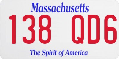 MA license plate 138QD6