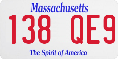 MA license plate 138QE9