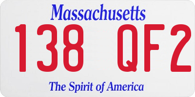 MA license plate 138QF2