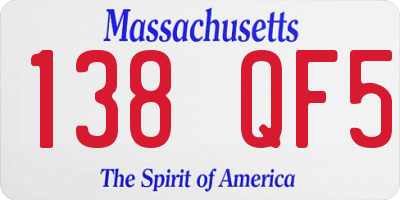 MA license plate 138QF5