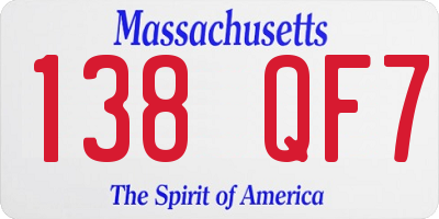 MA license plate 138QF7
