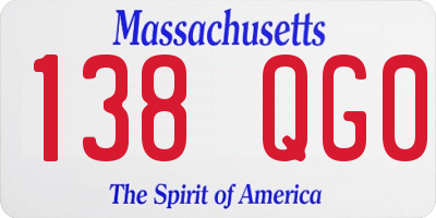 MA license plate 138QG0