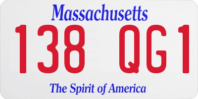 MA license plate 138QG1