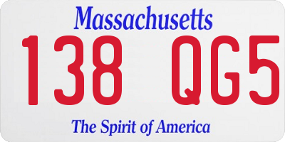 MA license plate 138QG5