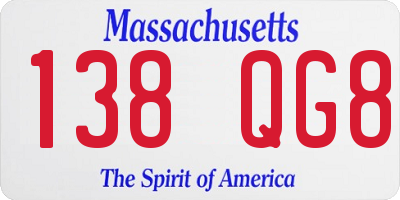MA license plate 138QG8