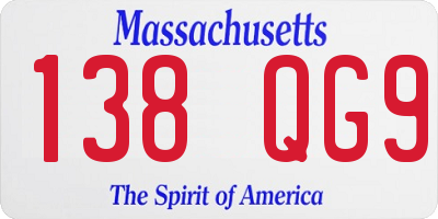 MA license plate 138QG9