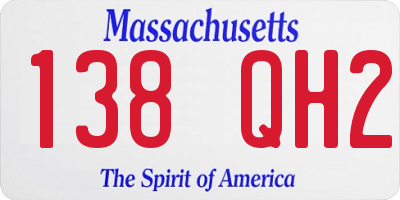 MA license plate 138QH2