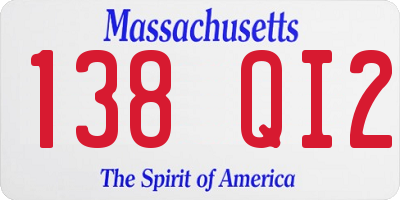 MA license plate 138QI2