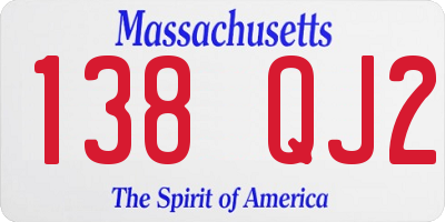 MA license plate 138QJ2