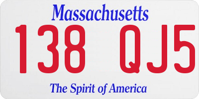 MA license plate 138QJ5