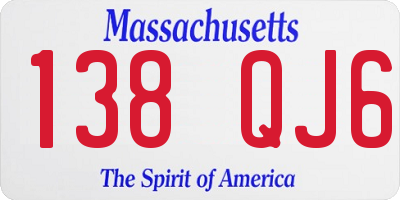 MA license plate 138QJ6