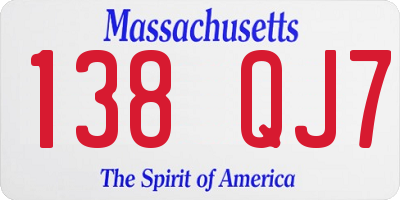 MA license plate 138QJ7