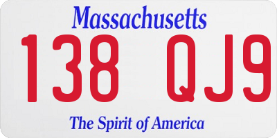 MA license plate 138QJ9