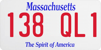 MA license plate 138QL1