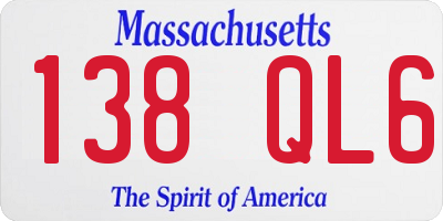 MA license plate 138QL6