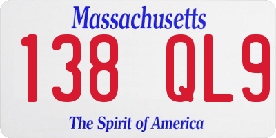 MA license plate 138QL9