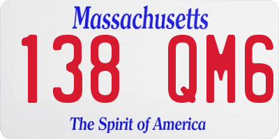 MA license plate 138QM6