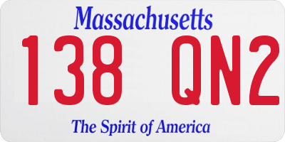 MA license plate 138QN2