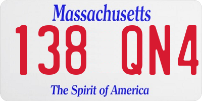 MA license plate 138QN4