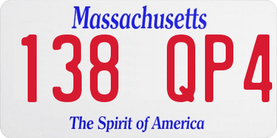 MA license plate 138QP4