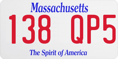 MA license plate 138QP5