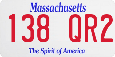MA license plate 138QR2