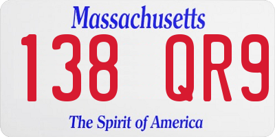 MA license plate 138QR9