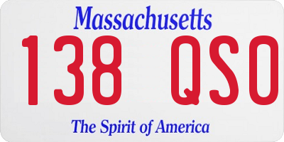 MA license plate 138QS0