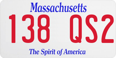 MA license plate 138QS2
