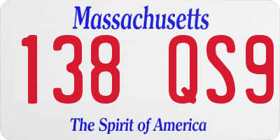 MA license plate 138QS9
