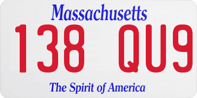 MA license plate 138QU9