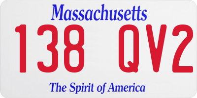 MA license plate 138QV2