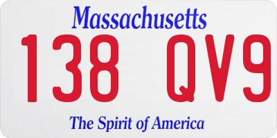 MA license plate 138QV9