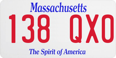 MA license plate 138QX0