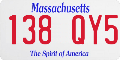 MA license plate 138QY5