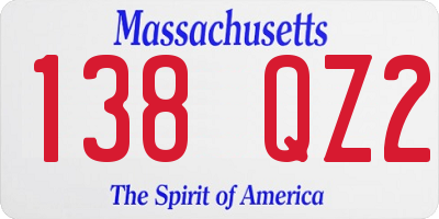 MA license plate 138QZ2