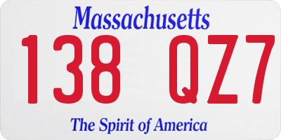 MA license plate 138QZ7