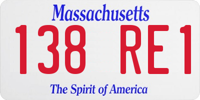 MA license plate 138RE1